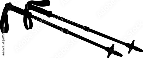 Silhouette of a Hiking Trekking Pole