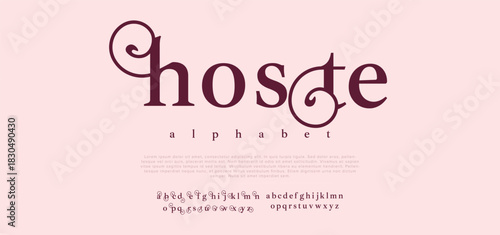 Minimal modern urban fonts for logo, brand etc. Typography typeface uppercase lowercase and number vector illustration.