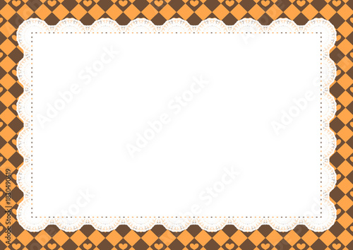 中央レース×ハートダイヤ(オレンジ)