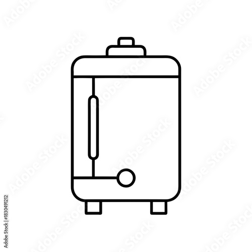 Illustration of a water heater with rounded corners on transparent background