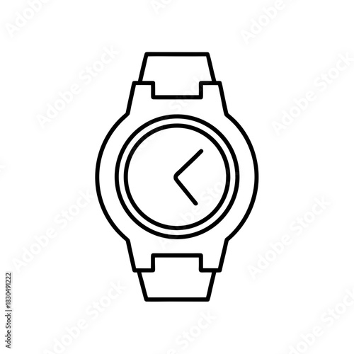 Illustration of a wristwatch with hands indicating time on transparent background