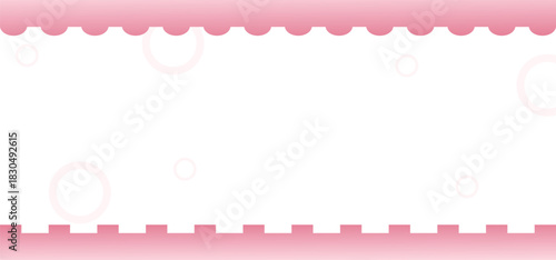 Soft pink abstract border with rounded edges and subtle circular accents on a clean white background.