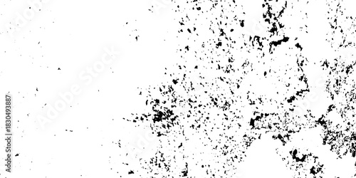 Grunge vintage white and black vector wall distressed dirty noise rust cracked pain background. messy dusty chalk splat dirt rusty noise overlay concrete wall texture background.	