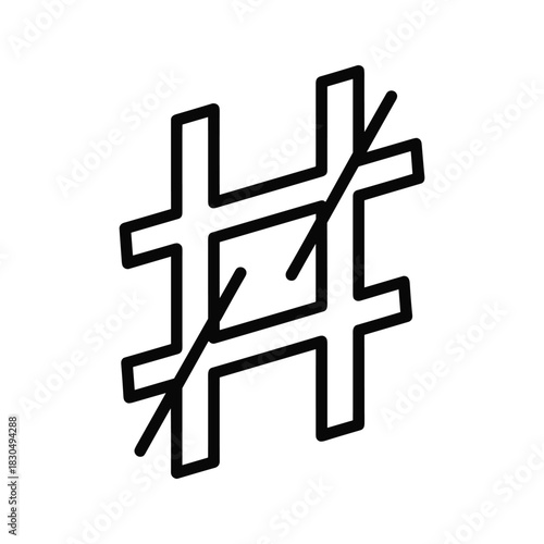 No Hashtag Symbol Icon