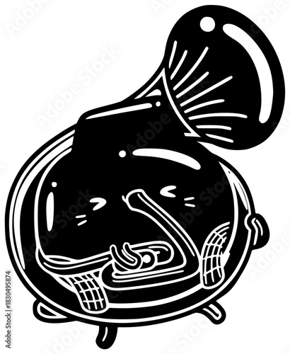 trumpet illustration music silhouette musical logo jazz icon instrument outline orchestra brass musician sound band gold valve equipment entertainment shape with vector graphic background