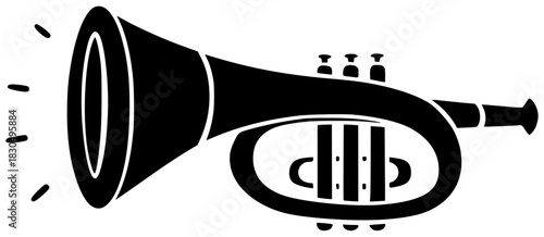 trumpet illustration music silhouette musical logo jazz icon instrument outline orchestra brass musician sound band gold valve equipment entertainment shape with vector graphic background
