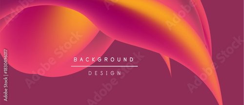 Abstract flowing shapes, vibrant colors. Gradient transitions create dynamic visual effect. Text reads background design. Modern aesthetic.