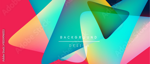 Abstract colorful shapes overlap. Vibrant gradients create modern design. Text reads background design. Bright hues dominate composition.