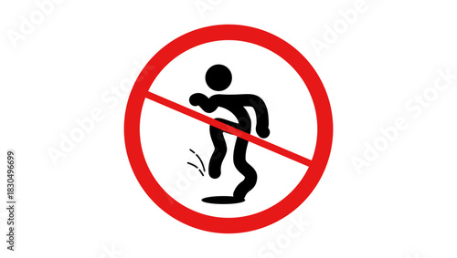 No sneaking sign, black and red isolated silhouette