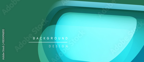 Abstract vector design. Teal, green hues create layered effect. Modern background suitable for digital projects. Simple, clean aesthetic.