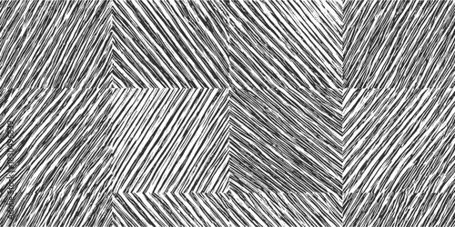Black and white diagonal striped pattern with chevron segments abstract background