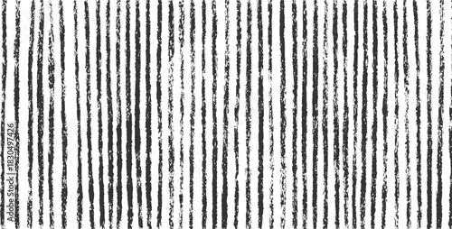 Black vertical brush stroke stripes on white background textured pattern abstract chalk