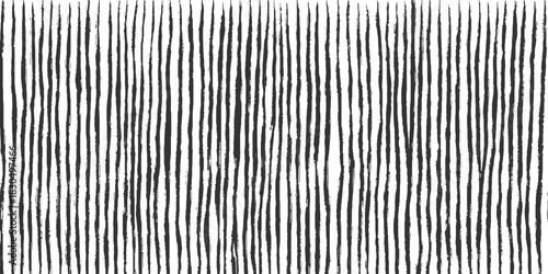Black vertical irregular brush stroke lines on white background abstract chalk