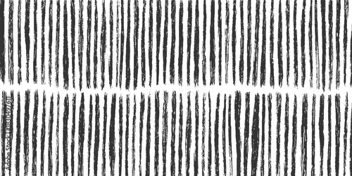 Black vertical brush stroke lines on white background abstract artistic