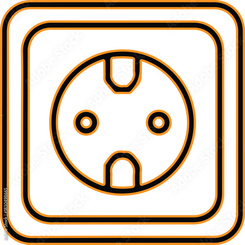 European electrical outlet socket on a white background