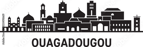 Ouagadougou burkina faso skyline vector silhouette illustration depicting west african capital profile