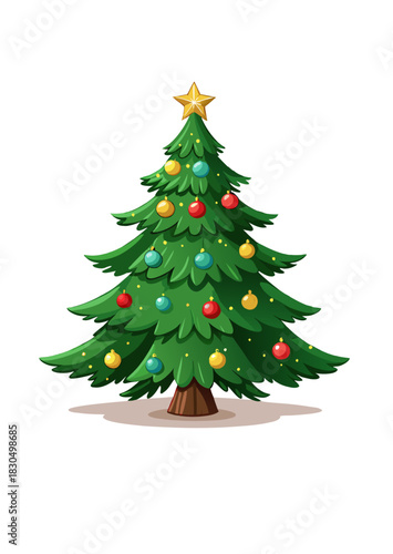 christmas tree isolated on white