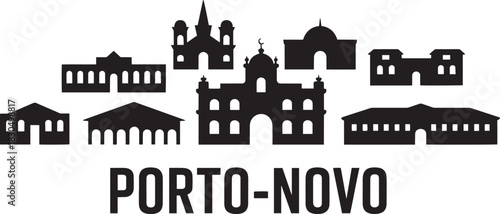 Porto-novo benin african city skyline silhouette vector illustration horizontal banner template design