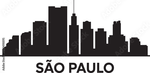 Sao paulo brazil cityscape silhouette illustration vector dense concentration high rise architecture downtown vista