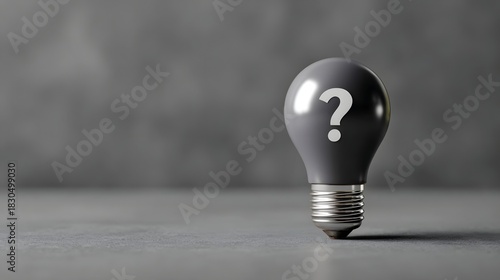 A light bulb with a question mark symbol