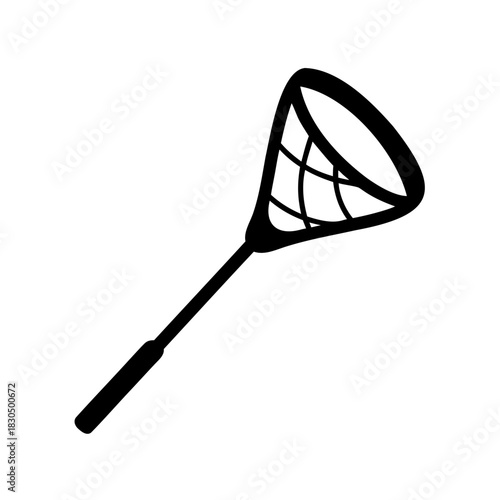 Silhouette illustration of a lacrosse stick, sporting equipment for recreational activities