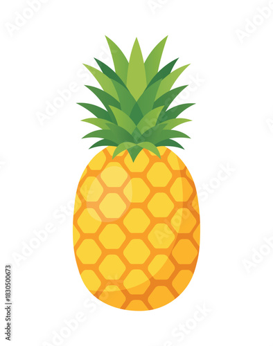 Vibrant Flat Design Pineapple Fruit