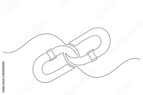 Continuous line drawing of chain link icon minimalist style isolate