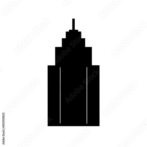 Silhouette of a Black Skyscraper, An Artistic Vision of Urban Grandeur