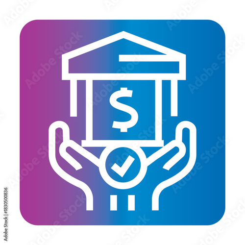 monetary policy black line icon for digital and print projects.