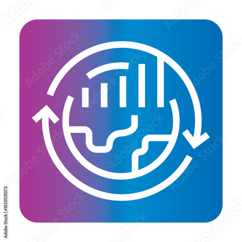 economic cycles black line icon for digital and print projects.
