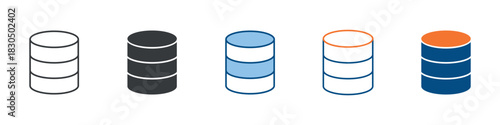 Database Icon Set Multiple Style Collection 