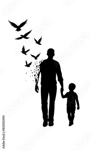 father and son silhouettes