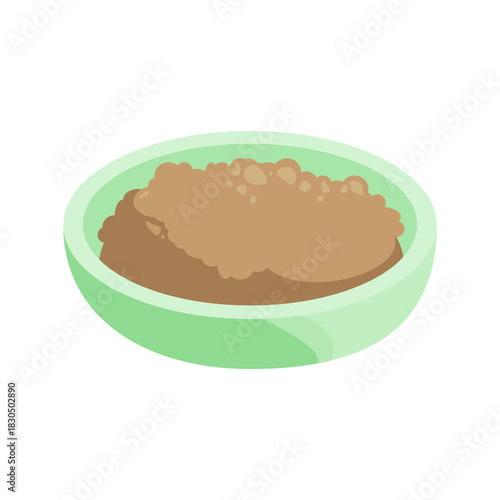 Pet bowl food for dog and cat pet in flat style