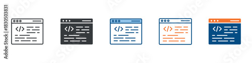 Coding Icon Set Multiple Style Collection 