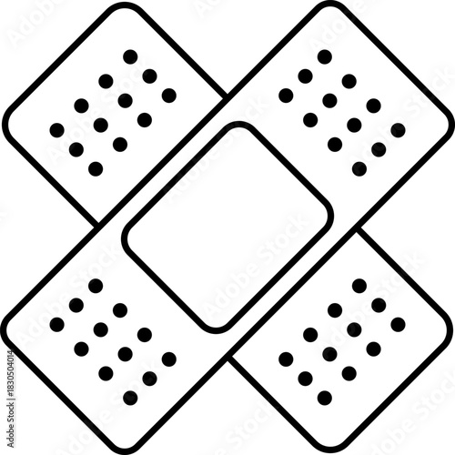 Clean Outline Crossed Bandage First Aid Icon