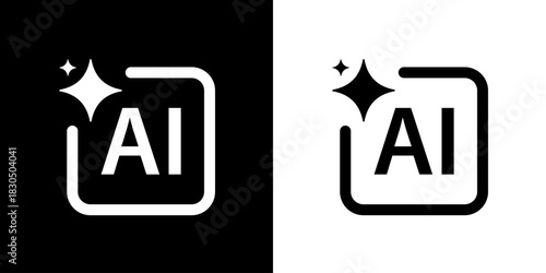 Computer help assistant icon. Generate AI user interface symbol. Artificial intelligence sign. Generating AI button