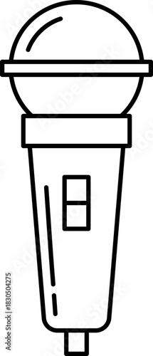 Clean Outline Handheld Microphone Audio Icon