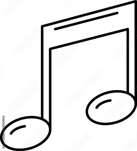 Clean Outline Musical Note Icon