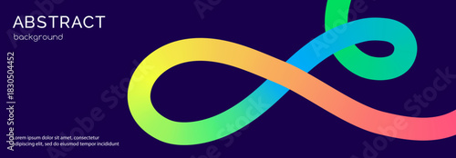 Abstract banner with colorful gradient twisted line. Creative background for covers, presentations, banners