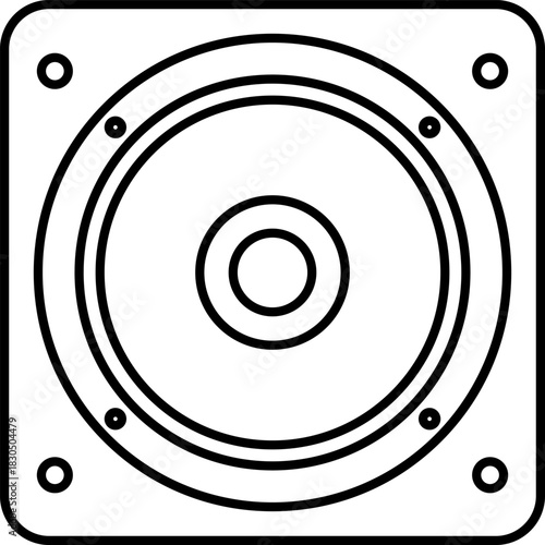 Clean Outline Audio Speaker Woofer Icon