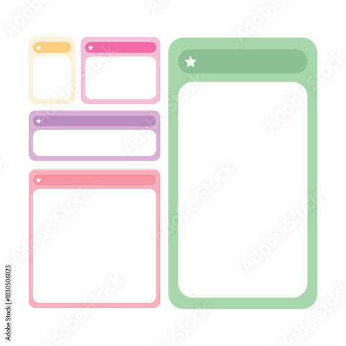 Text Box icon element for UI, Web, message banner in flat color vector illustration for Mockups