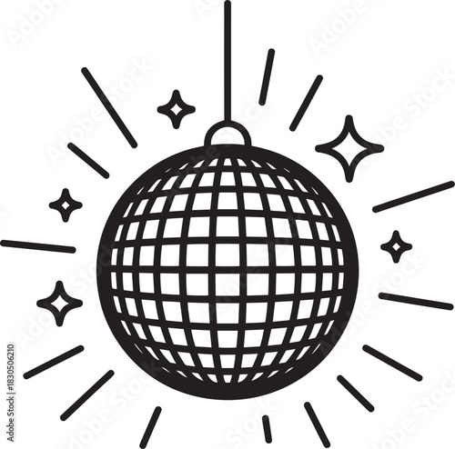 Disco Ball Vector Design for Nightlife Entertainment and Dance Floor Celebration