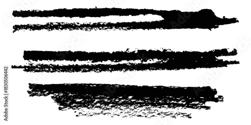 Set of wavy horizontal lines. Marker hand-drawn line border set and scribble design elements. Lines hand drawn paint brush stroke. grunge brushes, hand drawn ink strokes draw linw, Eps 10.