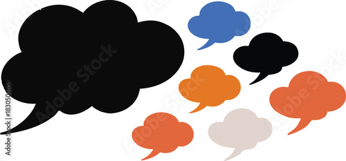 Colorful cloud in balloon seamless pattern with cartoon bubble elements