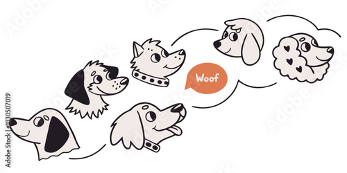 cute dog and cat cartoon vector illustration