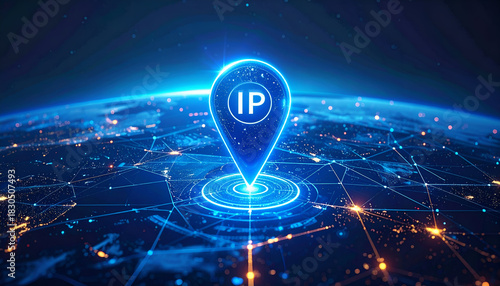 High-tech visualization of IP mapping and network connections, perfect for cybersecurity and digital infrastructure topics.
