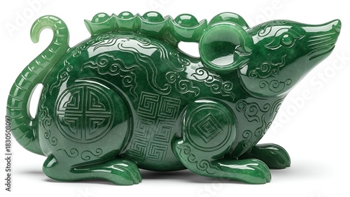Jade Rat Sculpture Exquisite Carving with Symbolism of Prosperity and Wealth
