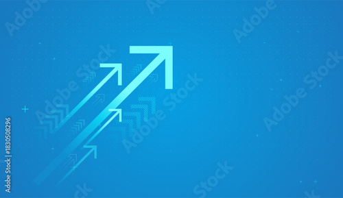The tallest arrow leading the group suggests a standout business or investment outperforming others and Multiple arrows moving up together for Business concepts