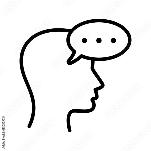 Outline Mentor Speech Bubble Advice Chat Line Icon
