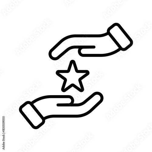 Outline Support Hand Helping Care Line Art Icon
